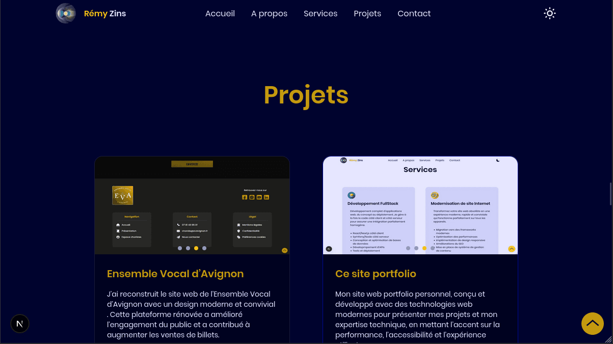 Projects Section of this portfolio Website